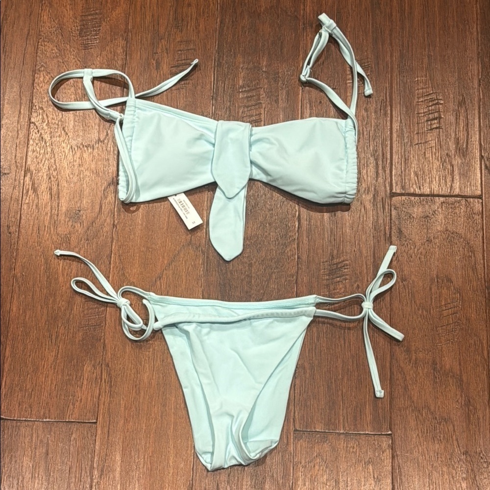 New! ADOREME Light Blue Bikini Set MED TOP SM BOTTOM